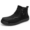 Botas Populares de Couro Transfronteiriças para Homens, Novos Modelos de Outono e Inverno, Botas Curtas de Cano Alto de Tamanho Grande, Botas Martin de Estilo Britânico Quentes