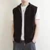 Cardigan de Tricô com Capuz Suéter Colete Outono 2026 para Adultos de Meia-Idade e Jovens, Peça de Roupa sem Mangas, Colete Fashion, Tendência