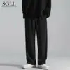 Pantalones Casuales de Pierna Ancha, Corte Recto Holgado, Caída Suave, Largo Hasta el Suelo, Pantalones Deportivos de Verano para Hombre, Pantalones de Pierna Ancha de Seda de Hielo de Verano