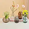Pequeño relieve simple INS mini jarrón mini dispositivo para una flor color transparente arreglo floral adornos decorativos para alféizar de ventana