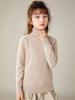 Suéter de lana nuevo de otoño e invierno para niños, suéter corto de cuello alto, suéter grueso para niños y niñas, suéter de color sólido base