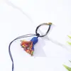 Chaveiro de Fio de Algodão Estilo Xizang com Borla e Nó Vajra Cordão Trançado Semi-Artesanal Chaveiro de Carro Ornamento para Pendurar no Vento