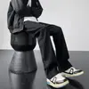 Jeans Casuales de Primavera y Otoño Estilo High Street de Hong Kong Pantalones Rectos Pantalones Adelgazantes de Personalidad Moda Tendencia Pantalones Largos para Hombre