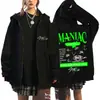 Moletom com Capuz e Zíper Largo Estampado Harajuku Stray Kids Atacado
