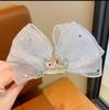 Horquilla de estilo coreano para niña, con diamantes de imitación, pequeña corona, lazo, clip superior, bonitos accesorios para el cabello hechos a mano para niña