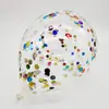 Globo de confeti globo de confeti de papel de 12 pulgadas globo transparente de lentejuelas redondas globo de látex con confeti color oro rosa