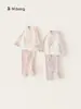 Bangxuan 2026 Otoño Pijama Cómodo para Niñas Dibujos Animados Manga Larga Conjunto de Ropa para el Hogar para Niños Pequeños Ropa Infantil Zhili Huzhou