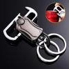 Chaveiro masculino pingente de chave de carro pendurado na cintura chaveiro criativo gravação personalizada topo giratório letra faca de abrir
