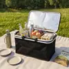 Amazon Bolsa de Mano para Camping Tela Oxford Cesta Aislada Papel de Aluminio Espesado Plegable Cesta de Picnic para Camping bolsa térmica