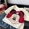 Camiseta de Verano de Moda para Niños Bordado Popular Coreano y Japonés Dibujos Animados Manga Corta Elegante Auriculares Música Ratón