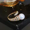 Accesorios DIY Anillo de Plata de Ley S925 Elegante Bicolor con Montura para Perla, Montura de Anillo Hecha a Mano Producto Semiacabado 8-11