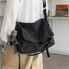 Bolso Cruzado de Lona para Hombre de Gran Capacidad Bolso Mensajero Simple Casual Ins Bolso de Hombro para Libros de Estudiante Sachel para Hombre
