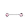 Anillo de pezón de circonita de serie rosa de acero inoxidable europeo y americano, joyería para piercing de pezón, venta al por mayor