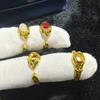 Anel de Cobra do Zodíaco da Moda Rosto de Ovo DIY 4x 6 5x 7mm Pedra Colorida com Banhado a Prata 925 Cor Ouro K