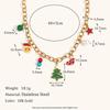 Europa y Estados Unidos campana de Santa Claus transfronteriza gota de color pegamento árbol de Navidad colgante acero inoxidable chapado en oro de 18 quilates colgante para mujer