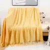 20261 Manta de Fio Acrílico Cor Pura Estilo Étnico de Primeira Classe para Sala de Estar, Sofá de Lazer, Decoração de Janela de Canto, Macia e Confortável
