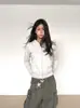 Sudadera blanco gris, chaqueta deportiva versátil para mujer, otoño e invierno, estilo discreto y sofisticado, nuevo top corto estilo coreano 2026