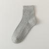 Calcetines para hombre primavera y otoño doble aguja media pantorrilla calcetines para hombre business casual medias negro blanco gris todo-combinable calcetines cortos de algodón