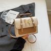 Bolso de Color en Contraste para Mujer 2024 Otoño Nuevo Vintage Hombro Cruzado Bolso Cuadrado Pequeño Nicho Estilo Británico Bolso Cambridge