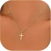 Melhor Venda Europeia e Americana Novo Colar Cruz Banhado a Ouro 18K Corrente para Clavícula Feminina Moda Simples Joia para o Dia a Dia