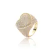 Anillo de Corazón Nuevo Anillo de Zirconia Hip-Hop Europeo y Americano Transfronterizo Anillo Moda Tendencia Joyería para Hombre Venta al por Mayor