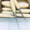 Cono de Madera Maciza Mango de Madera Taladro 12.2CM Lezna de Alta Gama Mango de Madera Taladro Recto Herramientas de Cuero DIY Suministros para Ropa