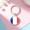 Llavero de gema de tiempo de bandera nacional de la OTAN Estados Unidos Reino Unido Francia Alemania joyería llavero colgante
