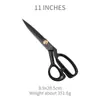 Tijeras de Sastre Jin Jian para el Hogar, Tijeras de Corte Manual para Tela Negra, Tijeras de Corte para Ropa, Tijeras Especiales para Sastre de 9/10/11/12 Pulgadas