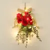 Decoração de Parede de Buquê Invertido de Eucalipto Estilo Floresta Folha de Dinheiro Flor Artificial Decoração de Casamento Pingente Flor Artificial Maçaneta de Porta