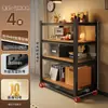 Prateleira Doméstica Porta-Prateleiras Prateleira de Armazenamento Multicamadas Suporte de Chão Eletrodomésticos de Cozinha Armário de Armazenamento para Varanda Exibidor de Supermercado