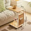 Mesa de Centro Pequeña Personalizable, Mesa Auxiliar Móvil para Esquina de Sofá de Sala de Estar con Almacenamiento, Ruedas, Mesa de Té, Mesa de Noche Simple para Dormitorio