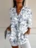 Estación Independiente Estilo Europeo y Americano Transfronterizo Más Vendido Camisa Larga de Mujer Primavera Verano Otoño Camisa de Manga Larga en el Hombro Leopardo Impresión 3D