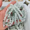 Jade Dorado de Seda Natural de Xinjiang Flor Flotante Pulsera de Jade DIY para Mujer Pulsera de Cuentas Redondas Verdes de Tianshan Suministro en Vivo