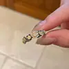 Anillo Abierto Ojo de Tigre Maillard Ecológico, Diseño Versátil de Nicho, Conjunto de Joyería de Moda de Alta Gama