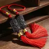 Colgante para coche con patrón de dragón tallado en resina, colgante de borla de seguridad, estilo étnico, colgante de seguridad para entrada y salida, venta al por mayor
