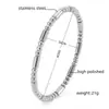 Pulseira Oval de Aço Inoxidável com Fecho de Bambu, Moda Europeia e Americana, Simples e Moderna, Versátil Pulseira Sólida Redonda em Osso
