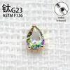 Aleación de Titanio Astmf-136 Gota de Agua Circonita Clavo para Cartílago Auricular G23 Titanio Rosca Interna Circonita Clavo para Cartílago Auricular Joyería para Piercing Adorno para la Cabeza