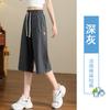 Pantalones Cortos de Algodón-Lino Transpirables de Cintura Elástica para Mujer de Talla Grande 2025 Nuevo Estilo para Mujeres Gorditas, Casuales de Cintura Alta