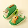 Pantuflas de Tela para Niños Fawn Millie Primavera y Otoño Correa Trasera Lindo Oso de Dibujos Animados Niños y Niñas Pantuflas Suaves para el Hogar