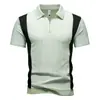 2026 Nuevo Modelo de Exportación de Verano Camisa Polo para Hombre con Bloques de Color de Manga Corta, Estilo Europeo y Americano, Camiseta Casual de Talla Grande Camisa Deportiva