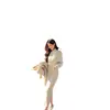 Vestido de Punto Hua Hua Yuan Ideal Omni Elegante Ceñidor de Cintura para Mujer, Diseño Otoño e Invierno, Vestido Largo Falso de Dos Piezas Hombros Descubiertos
