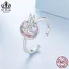 Anillo Abierto Symphony Dream Monet Libélula S925 Plata de Ley Ópalo Ajustable Anillo de Animal para Mujeres