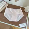 Ropa interior de algodón de grado A Qimian para mujer, 100% algodón 5A Antibacteriana de Cintura Media Blanca Transpirable Estilo Delgado de Verano para Mujer