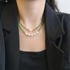 Collar de Perlas de Ágata Natural para Mujer, Lujo Ligero, Sensación de Alta Gama, Cadena de Lana, Diseño de Estilo Chino Nuevo, Sensación de Diseño, Versátil, Cadena de Collar Distintiva