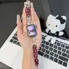 Correa de metal con incrustaciones de diamantes de gato KT adecuada para Xiaomi Mi Band 9 Pro, 8 Pro, Redmi 6/5/4 pulsera de reloj para mujer
