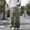 Pantalones largos de primavera/otoño multibolso estilo americano de moda para talla grande, pantalones de trabajo funcionales, pantalones casuales para hombre, corte holgado, elegantes y geniales, diseño de pierna recta