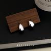 Pendientes de Clip Metálicos Brillantes con Forma de Lágrima de Moda para Commuters, Joyería de Pendientes de Botón Sencillos Versátiles de Alta Gama para Mujeres