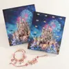 Caixa de Presente para Joias com Contas Rose Gold Caixa Surpresa Digital Pegador de Sonhos DIY Pulseira de Fio em Formato de Coração Presente de Natal