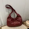 Bolsa Tote Transversal de Ombro Único Feminina 2026 Elegante de Grande Capacidade Nuvem Laço Doce Plissada Casual