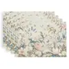 Manteles Individuales de Lino Más Vendidos de Amazon Transfronterizo Florales Decoración para Fiesta Navideña Antimanchas Aislantes Manteles para Mesa Suministros para el Hogar